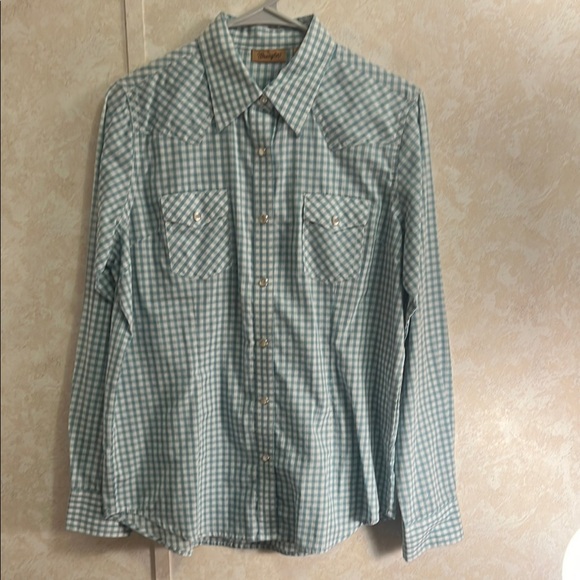 Wrangler Blue Checkered Blouse - Picture 1 of 10